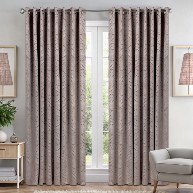 Alan Symonds Rust Geometric Aztec Print Blackout Ring Top Eyelet Curtains 229 x 229cm - Size: W 229 x D 229cm - Wilko - image 1