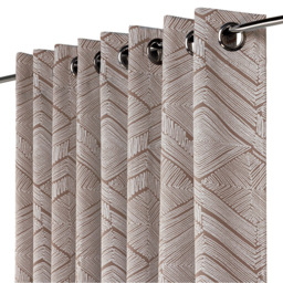 Alan Symonds Rust Geometric Aztec Print Blackout Ring Top Eyelet Curtains 229 x 229cm - Size: W 229 x D 229cm - Wilko - thumbnail 3