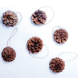 St Helens Brown Hanging Pinecones Ornaments 6 Pack - Size: 150 x 55 x 55cm - Wilko - thumbnail 7