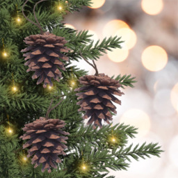 St Helens Brown Hanging Pinecones Ornaments 6 Pack - Size: 150 x 55 x 55cm - Wilko - thumbnail 3