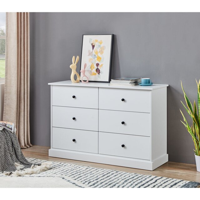 Windsor Chest of Drawers White - Size: 6 Drawer - Wilko - image 1