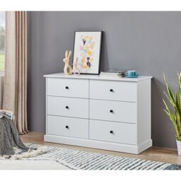 Windsor Chest of Drawers White - Size: 6 Drawer - Wilko - thumbnail 1