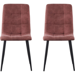 Henri Set of 4 Pink Faux Suede Leather Dining Chair - MCC - Wilko - thumbnail 5