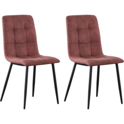 Henri Set of 4 Pink Faux Suede Leather Dining Chair - MCC - Wilko - thumbnail 4