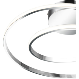 Cosylyte Alston 2 Ring Chrome Flush LED Ceiling Light - Size: 9 x 50 x 50cm - Silver - Wilko - thumbnail 5