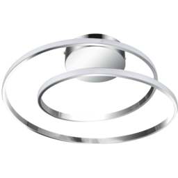 Cosylyte Alston 2 Ring Chrome Flush LED Ceiling Light - Size: 9 x 50 x 50cm - Silver - Wilko - thumbnail 1