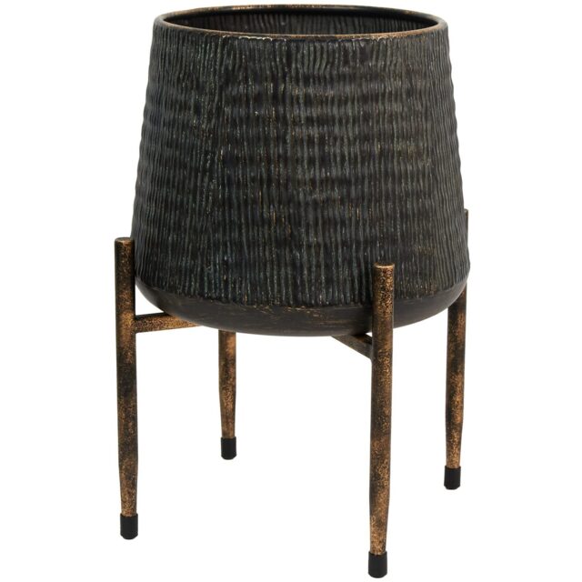 Metal Planter on Stand - Black - Wilko - image 1