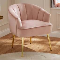 GFW Pettine Blush Pink Plush Fabric Accent Chair - Size: Single - Wilko - thumbnail 1