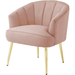 GFW Pettine Blush Pink Plush Fabric Accent Chair - Size: Single - Wilko - thumbnail 3