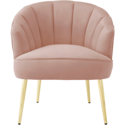 GFW Pettine Blush Pink Plush Fabric Accent Chair - Size: Single - Wilko - thumbnail 6