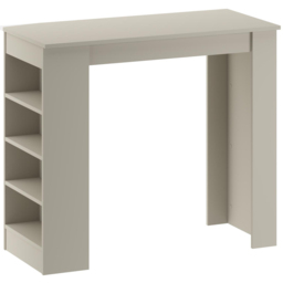 Decortie Swallow Sandstone Bar Table with Storage Shelves - Size: 102 x 117 x 54cm - Cream - Wilko - thumbnail 3