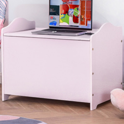 Portland Kids Pink Storage Box with Lid - Size: 60 x 40 x 48cm - Wilko