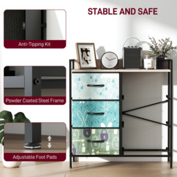 HOMCOM 6 Drawer Single Shelf Blue Fabric Chest of Drawers - Wilko - thumbnail 7