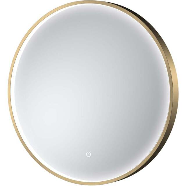 nuie Brushed Brass Framed LED Touch Sensor Mirror 600mm - Size: 600 x 600 x 47mm - Wilko - image 1