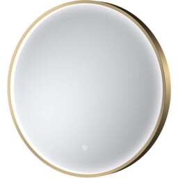 nuie Brushed Brass Framed LED Touch Sensor Mirror 600mm - Size: 600 x 600 x 47mm - Wilko - thumbnail 1