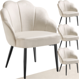 tectake Doe Set of 6 Black Woven Fabric Armchair - Size: Single - Wilko - thumbnail 3