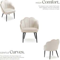 tectake Doe Set of 6 Black Woven Fabric Armchair - Size: Single - Wilko - thumbnail 5