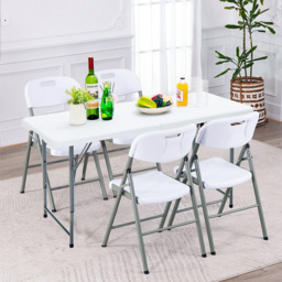 Costway White Foldable Bi Fold Picnic Table - Size: 4 Seater - Wilko - thumbnail 3