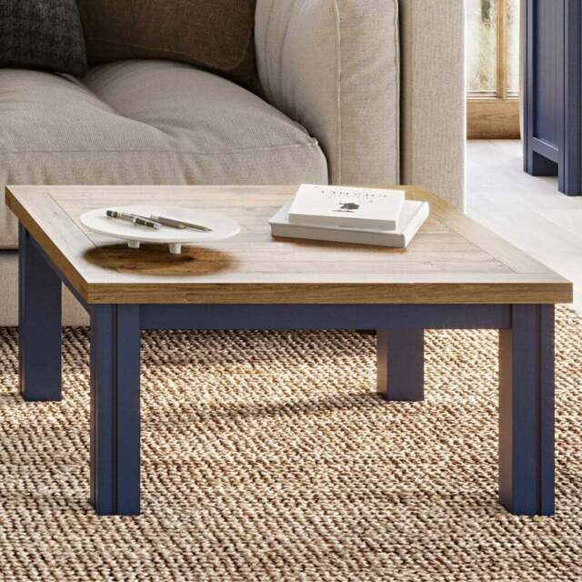 Baumhaus Splash of Blue Wooden Square Coffee Table - Wilko - image 1