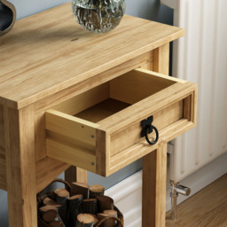 VIDA DESIGNS Corona Single Drawer Solid Pine Console Table - Size: 31 x 50 x 70cm - Brown - Wilko - thumbnail 5