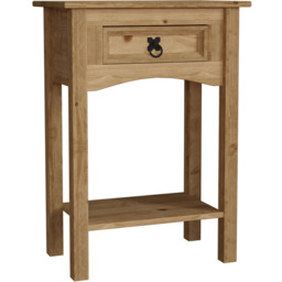 VIDA DESIGNS Corona Single Drawer Solid Pine Console Table - Size: 31 x 50 x 70cm - Brown - Wilko - thumbnail 3