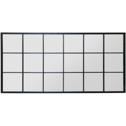 MirrorOutlet The Genestra Black Modern Window Garden Wall Mirror 174 x 85cm - Size: 174 x 85 x 3cm - Wilko - thumbnail 4