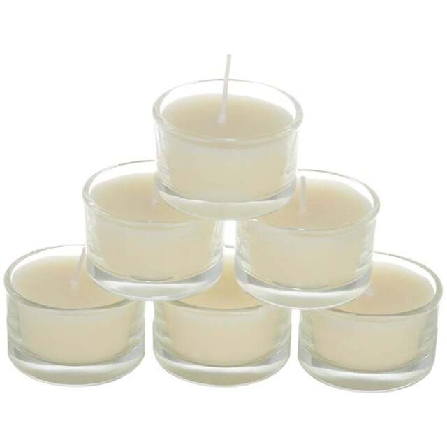 H&O Direct White Vegetable Wax Scented Candle 6 Pack - Size: 3 x 5 x 5cm - Wilko - image 1