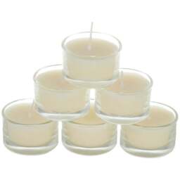 H&O Direct White Vegetable Wax Scented Candle 6 Pack - Size: 3 x 5 x 5cm - Wilko - thumbnail 1