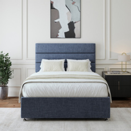 Bedmaster King Size Midnight Linen Divan Base - Blue - Wilko - thumbnail 3