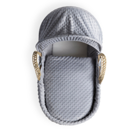Clair De Lune Grey Dimple Palm Moses Basket with Folding Stand - Size: 68 x 28 x 74cm - Wilko - thumbnail 5