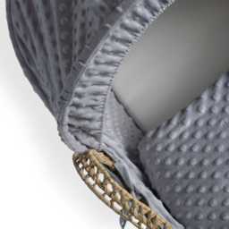 Clair De Lune Grey Dimple Palm Moses Basket with Folding Stand - Size: 68 x 28 x 74cm - Wilko - thumbnail 3