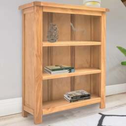 Lugo 3 Shelf Antique Waxed Bookcase - Wood - Wilko - thumbnail 1