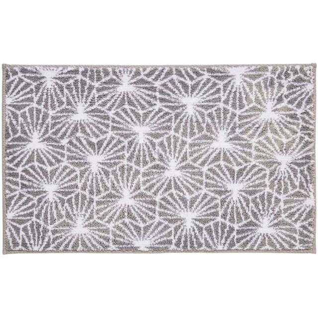 Allure Bath Fashions Madrid Grey Jacquard Geometric Design Non-Slip Bath Mat 50 x 80cm - Wilko - image 1