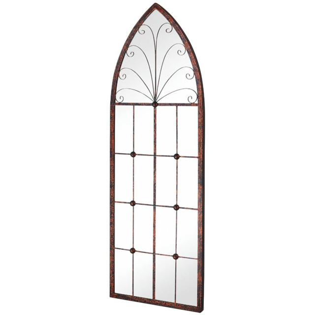 MirrorOutlet Chelsea Metal Arched Window Garden Mirror 120 x 40cm - Size: 120 x 40 x 3cm - Brown - Wilko - image 1