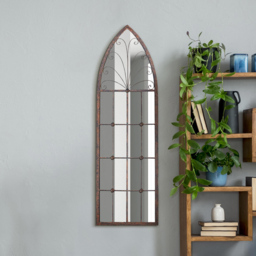 MirrorOutlet Chelsea Metal Arched Window Garden Mirror 120 x 40cm - Size: 120 x 40 x 3cm - Brown - Wilko - thumbnail 4