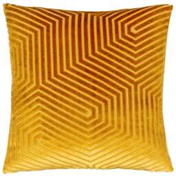 Paoletti Evoke Gold Cut Velvet Cushion - Size: 45 x 45 cm - Wilko