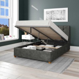 Aspire Hepburn Single Granite Kimiyo Linen Ottoman Bed - Grey - Aspire Beds - Wilko - thumbnail 3