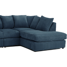 Luxor 4 Seater Navy Blue Jumbo Cord Right Hand Facing Scatter Back L Shaped Corner Sofa Set - Wilko - thumbnail 5