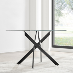 Furniturebox Tavalo 4 Seater Round Dining Table Black - Clear - Wilko - thumbnail 6