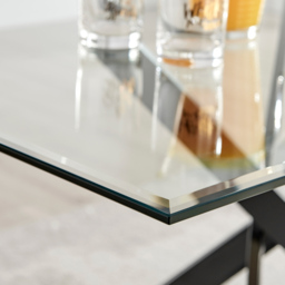 Furniturebox Tavalo 4 Seater Round Dining Table Black - Clear - Wilko - thumbnail 3