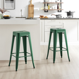 Furniturebox Carter Green Tolix Style Bar Stool Set of 2 - Wilko - thumbnail 3