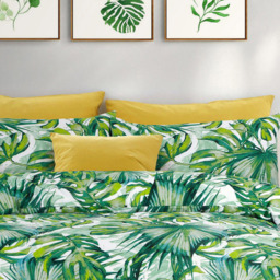 Velosso EasyCare Double Green Tropical Leaf Duvet Set - Serene - Wilko - thumbnail 3