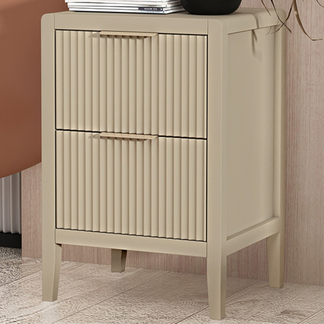 Castel 2 Drawers Clay Bedside Table - Cream - Wilko - image 1