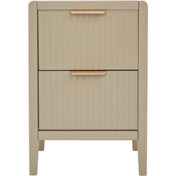 Castel 2 Drawers Clay Bedside Table - Cream - Wilko - thumbnail 4
