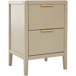 Castel 2 Drawers Clay Bedside Table - Cream - Wilko - thumbnail 3