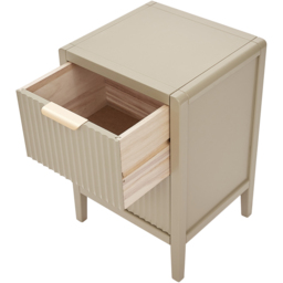 Castel 2 Drawers Clay Bedside Table - Cream - Wilko - thumbnail 6