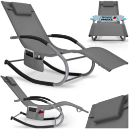 tectake Taya Grey Rocking Sun Lounger - Size: 92 x 62 x 142cm - Wilko - thumbnail 3