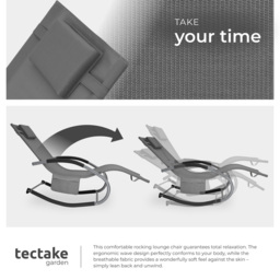 tectake Taya Grey Rocking Sun Lounger - Size: 92 x 62 x 142cm - Wilko - thumbnail 5