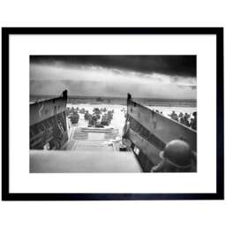 Wee Blue Coo History D Day Normandy Jaws Death War Military Landing Framed Wall Art Print 30 x 41cm - Size: 43.3 x 33.3 x 1.5cm - Grey - Wilko - thumbnail 1