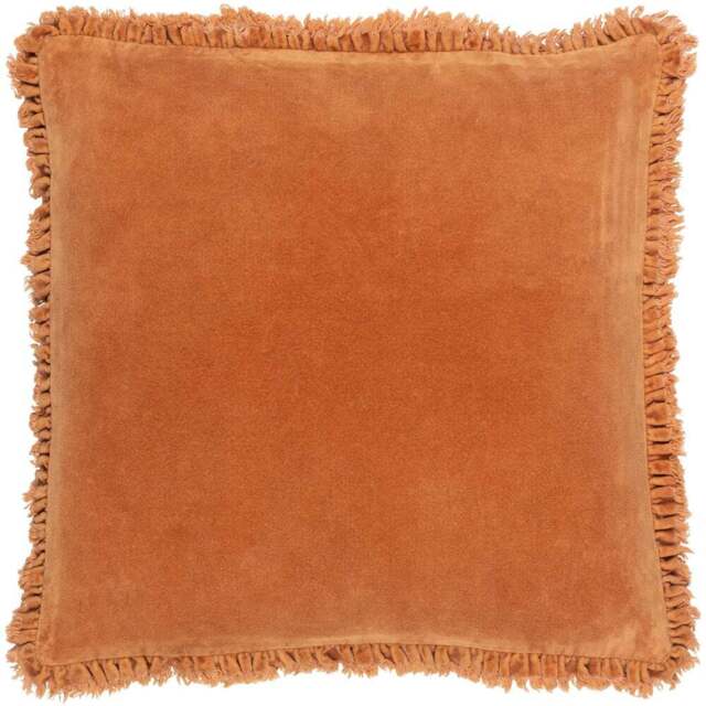 Yard Bertie Rust Cotton Velvet Cushion - Size: 45 x 45cm - Multi - Yard Living - Wilko - image 1